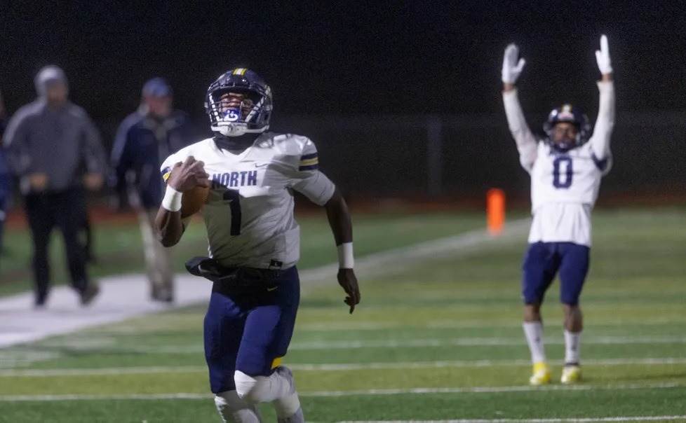 TRN Nasir Jackson signals touchdown as Micah Ford takes it to the house for the first of many TRN to